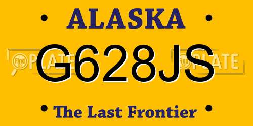 G628JS Alaska License Plate
