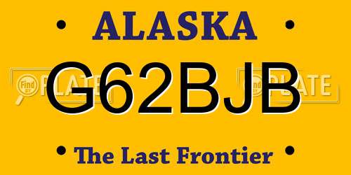 G62BJB Alaska License Plate