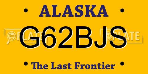 G62BJS Alaska License Plate