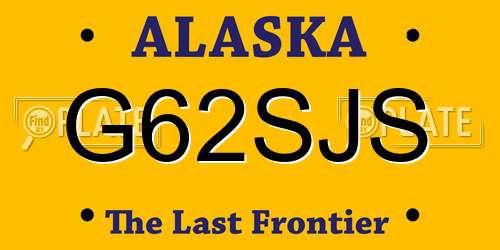 G62SJS Alaska License Plate