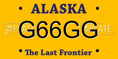 G66GG Alaska License Plate