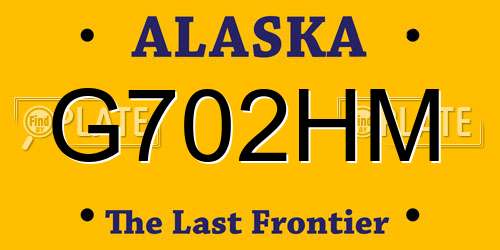 G702HM Alaska License Plate