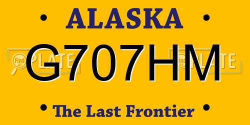 G707HM Alaska License Plate
