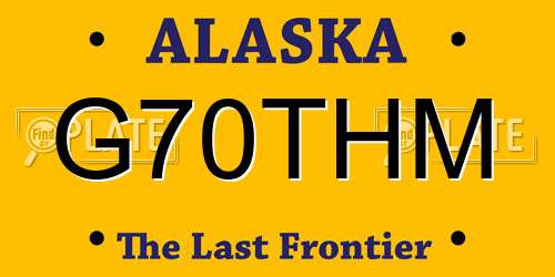 G70THM Alaska License Plate
