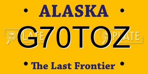 G70TOZ Alaska License Plate