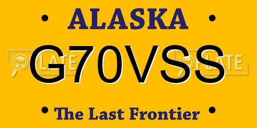 G70VSS Alaska License Plate