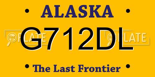 G712DL Alaska License Plate