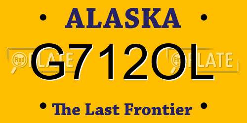 G712OL Alaska License Plate