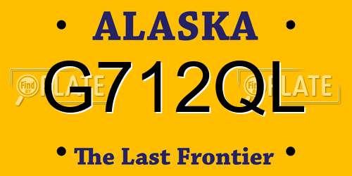 G712QL Alaska License Plate