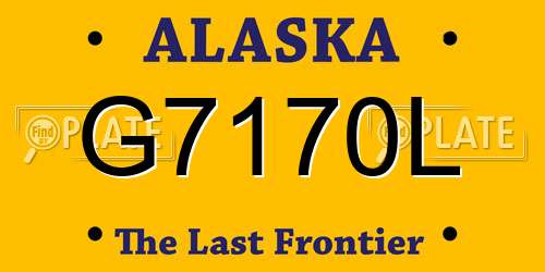 G7170L Alaska License Plate