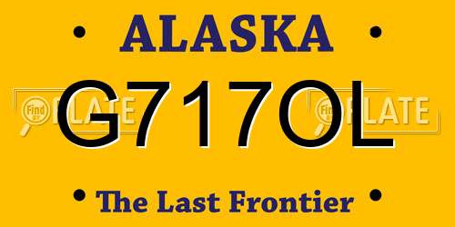 G717OL Alaska License Plate