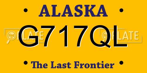 G717QL Alaska License Plate