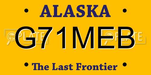 G71MEB Alaska License Plate