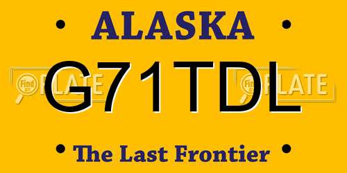 G71TDL Alaska License Plate