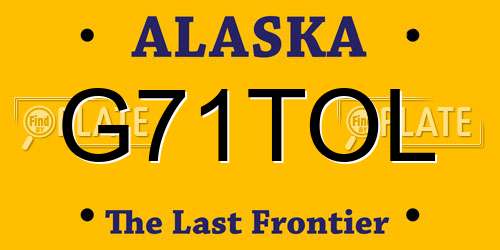G71TOL Alaska License Plate