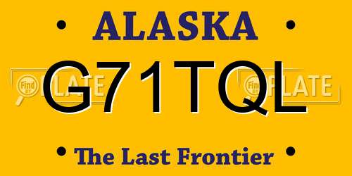G71TQL Alaska License Plate