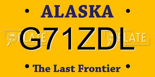G71ZDL Alaska License Plate