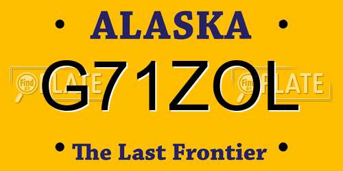 G71ZOL Alaska License Plate