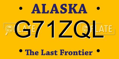 G71ZQL Alaska License Plate