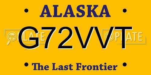 G72VVT Alaska License Plate