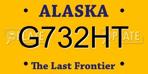 G732HT Alaska License Plate
