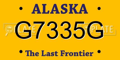 G7335G Alaska License Plate