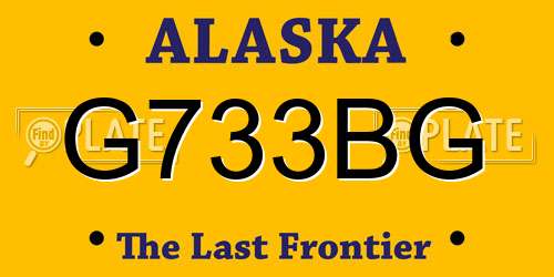 G733BG Alaska License Plate