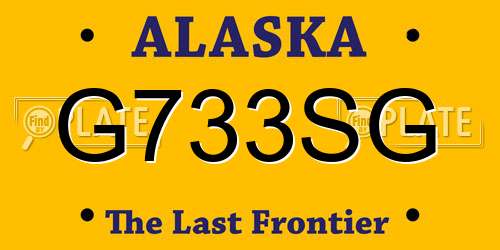 G733SG Alaska License Plate