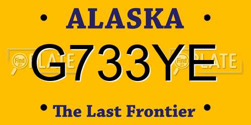 G733YE Alaska License Plate