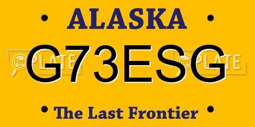 G73ESG Alaska License Plate