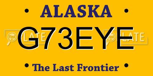 G73EYE Alaska License Plate