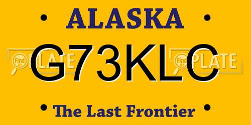 G73KLC Alaska License Plate