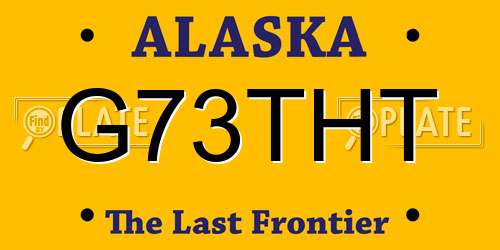 G73THT Alaska License Plate