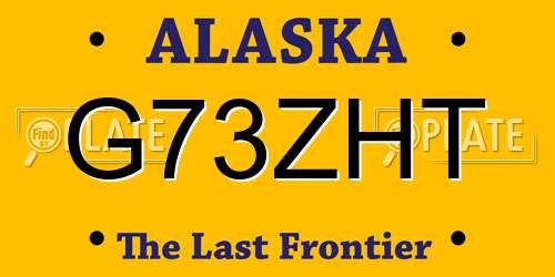 G73ZHT Alaska License Plate