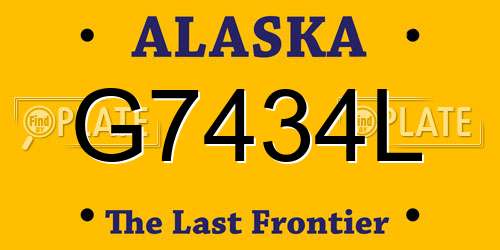 G7434L Alaska License Plate
