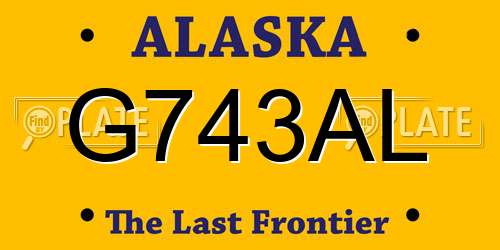 G743AL Alaska License Plate