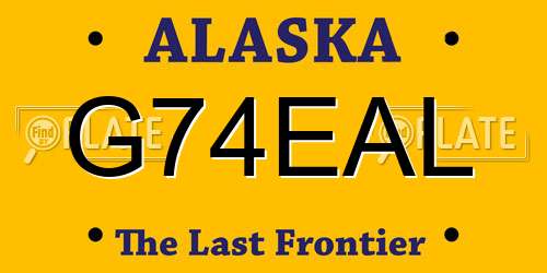 G74EAL Alaska License Plate