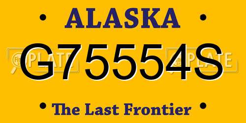 G75554S Alaska License Plate
