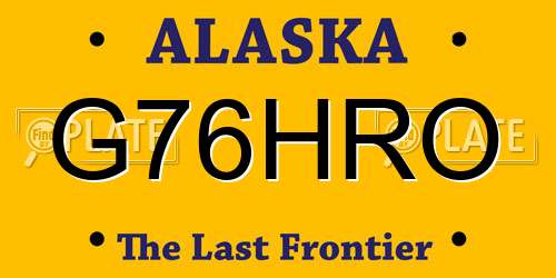 G76HRO Alaska License Plate