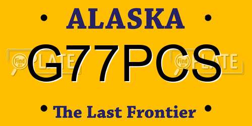 G77PCS Alaska License Plate