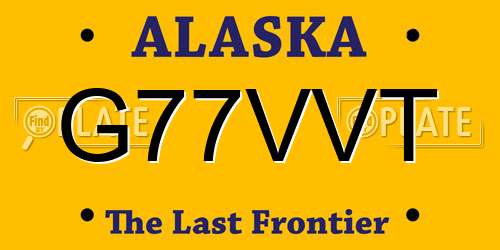 G77VVT Alaska License Plate