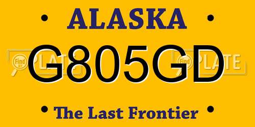 G805GD Alaska License Plate