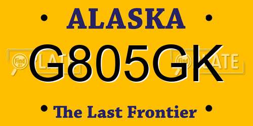 G805GK Alaska License Plate