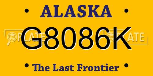 G8086K Alaska License Plate