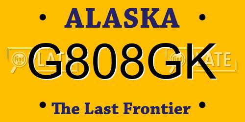 G808GK Alaska License Plate