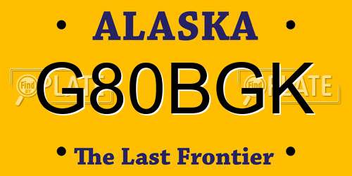 G80BGK Alaska License Plate