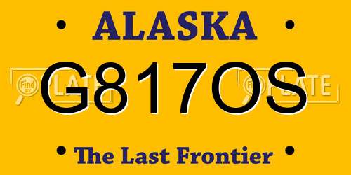 G817OS Alaska License Plate