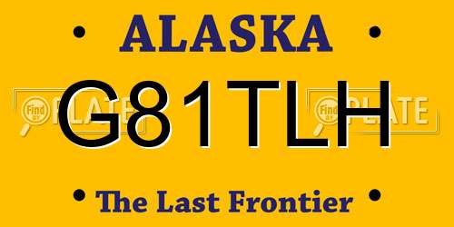 G81TLH Alaska License Plate