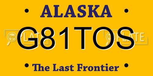 G81TOS Alaska License Plate