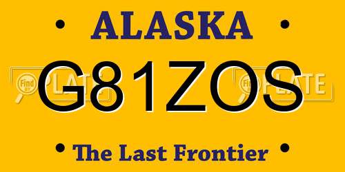 G81ZOS Alaska License Plate